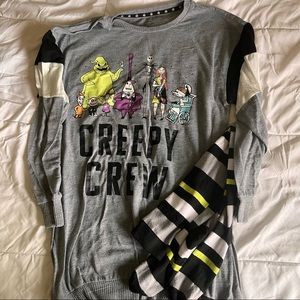 sleep shirt with knee high socks